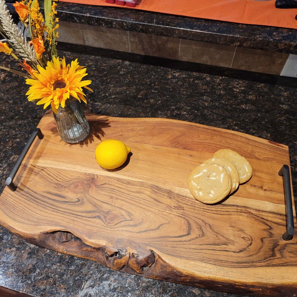 Serving Board, Live Edge, EXtra large Serving Tray. Rustic tray, large farmhouse